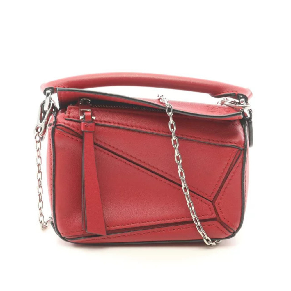 Loewe Puzzle Bag Handbag Leather Red